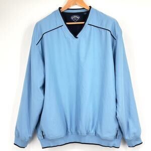 Classic Callaway Golf Sport Pullover V-Neck Windbreaker Jacket Blue Men’s‎ XL